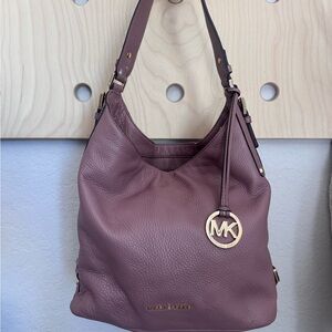 Michael Kors Pink Leather Shoulder Bag with Gold Hardware